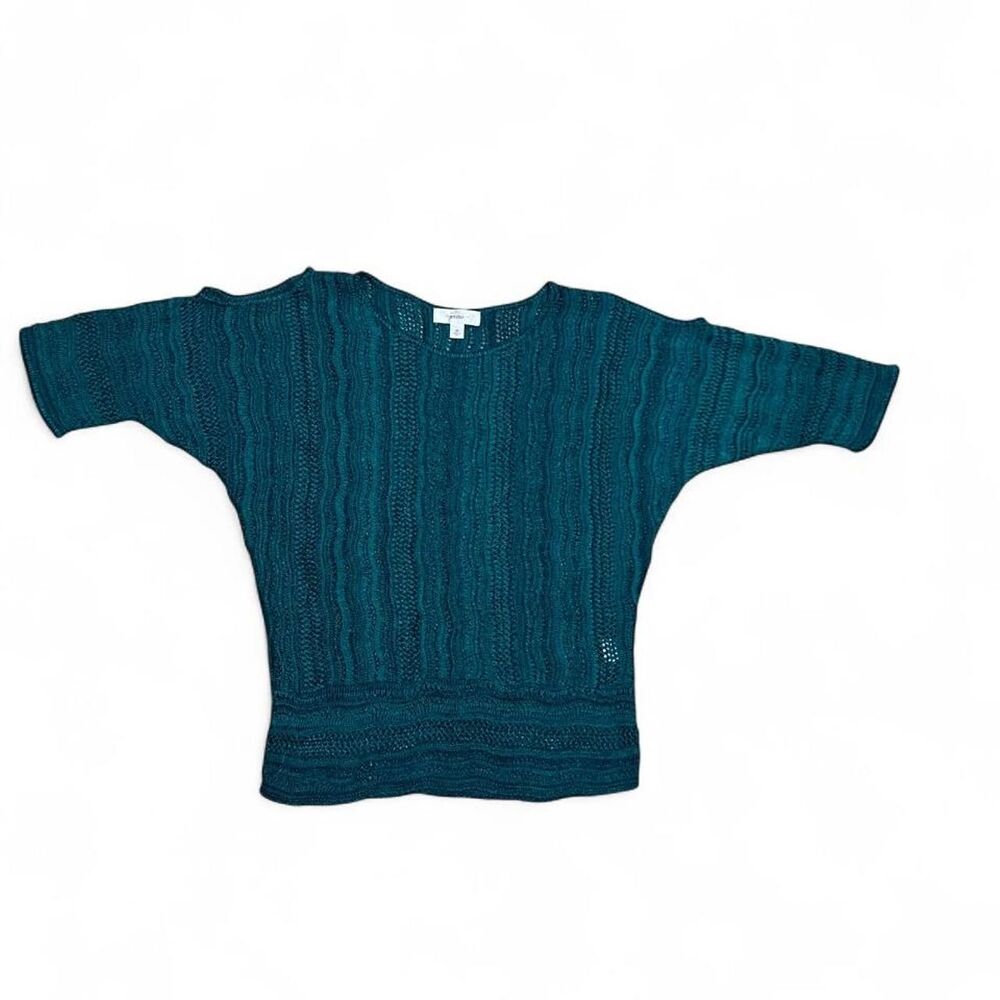 Dressbarn Women's Teal Knitted Shoulder Cut-Out Jumper
